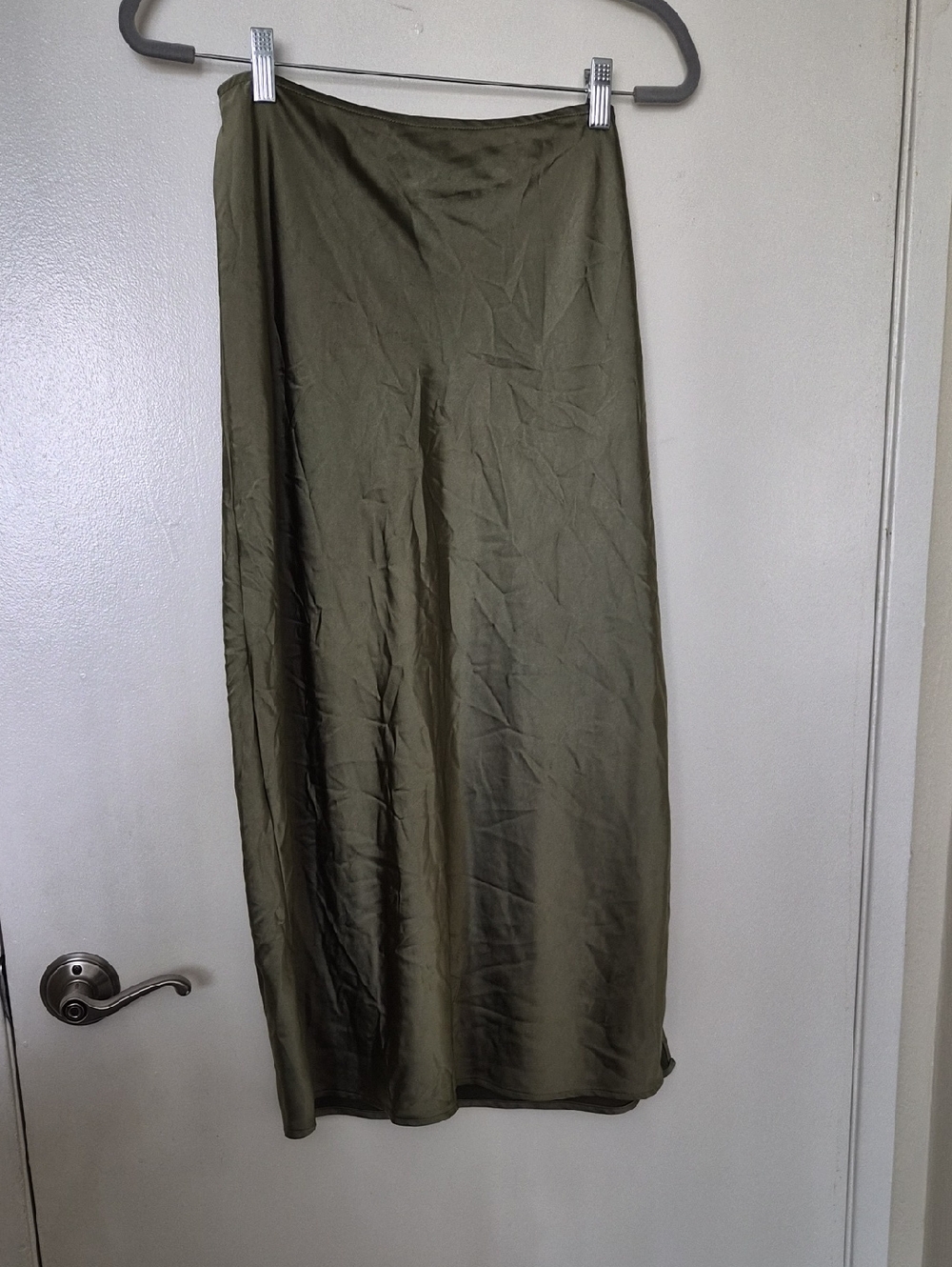 Old Navy Olive Green Satin Maxi Skirt